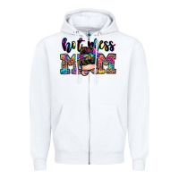 White hot mess mom messy bun Zipper Hoodie - Zillion Design Studio