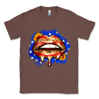 Chestnut leopard american flag lips Classic Tee - Zillion Design Studio