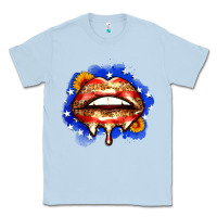 Dusty Blue leopard american flag lips Classic Tee - Zillion Design Studio