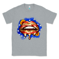 Heather Grey leopard american flag lips Classic Tee - Zillion Design Studio