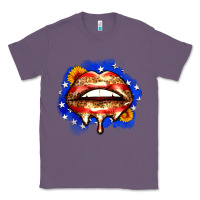 Lavender leopard american flag lips Classic Tee - Zillion Design Studio