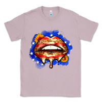 Lilac leopard american flag lips Classic Tee - Zillion Design Studio
