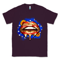 Plum leopard american flag lips Classic Tee - Zillion Design Studio