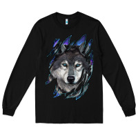 Black wolf scratch mark Long Sleeve Tee - RanaPortraitStore