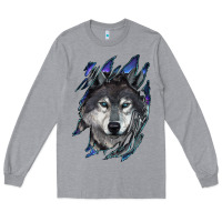 Heather Grey wolf scratch mark Long Sleeve Tee - RanaPortraitStore