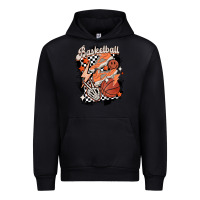 Black checkered retro basketball Urban Hoodie - MaliasSmallBusiness