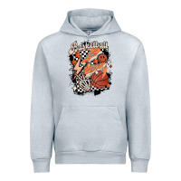 Heather Grey checkered retro basketball Urban Hoodie - MaliasSmallBusiness