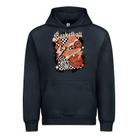 Navy checkered retro basketball Urban Hoodie - MaliasSmallBusiness