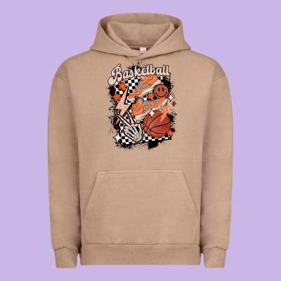 Checkered Retro Basketball Urban Hoodie Designed By Maliassmallbusiness