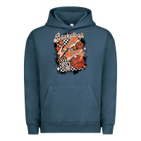 Pigment Midnight Navy checkered retro basketball Urban Hoodie - MaliasSmallBusiness