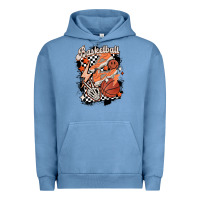 Pigment Pebble Blue checkered retro basketball Urban Hoodie - MaliasSmallBusiness