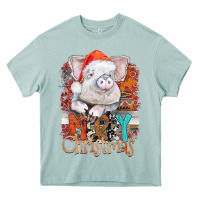 Arona merry Christmas pig Heavy Core Tee - CowhideDigitalArt