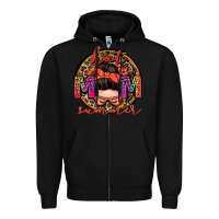 Black hot mom summer messy bun Zipper Hoodie - Zillion Design Studio
