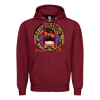 Burgundy hot mom summer messy bun Zipper Hoodie - Zillion Design Studio