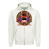 Oatmeal Heather hot mom summer messy bun Zipper Hoodie - Zillion Design Studio