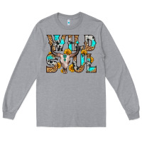 Heather Grey wild soul Long Sleeve Tee - Zillion Design Studio