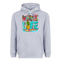Heather Grey nurse life summer Heavyweight Hoodie - AdoDesignShop