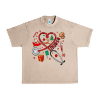 French Oak christmas nurse Urban Heavy Tee - MaliasSmallBusiness