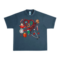 Midnight Navy christmas nurse Urban Heavy Tee - MaliasSmallBusiness