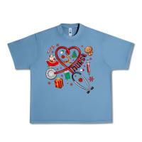 Pebble Blue christmas nurse Urban Heavy Tee - MaliasSmallBusiness