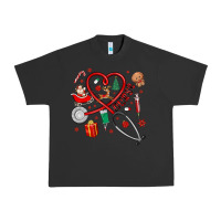 Pigment Black christmas nurse Urban Heavy Tee - MaliasSmallBusiness