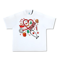 White christmas nurse Urban Heavy Tee - MaliasSmallBusiness