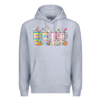 Heather Grey retro groovy easter Premium Hoodie - MaliasSmallBusiness