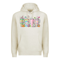 Oatmeal Heather retro groovy easter Premium Hoodie - MaliasSmallBusiness