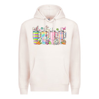 Pale Pink retro groovy easter Premium Hoodie - MaliasSmallBusiness