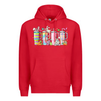Red retro groovy easter Premium Hoodie - MaliasSmallBusiness