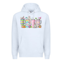 White retro groovy easter Premium Hoodie - MaliasSmallBusiness