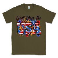 Army Green god bless the usa Classic Tee - Zillion Design Studio
