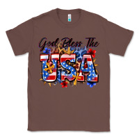 Chestnut god bless the usa Classic Tee - Zillion Design Studio