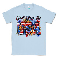 Dusty Blue god bless the usa Classic Tee - Zillion Design Studio
