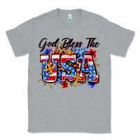 Heather Grey god bless the usa Classic Tee - Zillion Design Studio