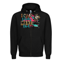 Black i can totally make that Zipper Hoodie - Zillion Design Studio