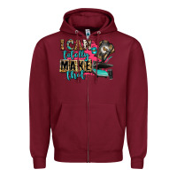 Burgundy i can totally make that Zipper Hoodie - Zillion Design Studio
