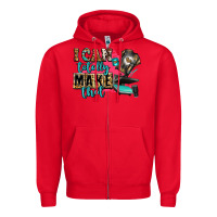 Red i can totally make that Zipper Hoodie - Zillion Design Studio