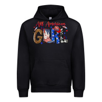 Black all american girl Urban Hoodie - NancyCooperArtShop