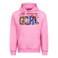 Fuchsia Pink all american girl Urban Hoodie - NancyCooperArtShop