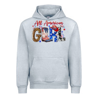 Heather Grey all american girl Urban Hoodie - NancyCooperArtShop