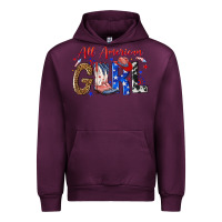 Mauve Wine all american girl Urban Hoodie - NancyCooperArtShop