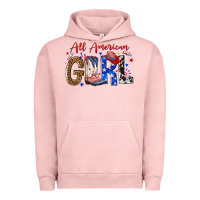 Pigment Salmon all american girl Urban Hoodie - NancyCooperArtShop