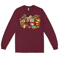 Burgundy school bus driver coffee cups Long Sleeve Tee - texasbilliewilder