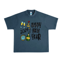 Midnight Navy happy new year 2024 Urban Heavy Tee - MaliasSmallBusiness