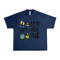Navy happy new year 2024 Urban Heavy Tee - MaliasSmallBusiness