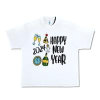 White happy new year 2024 Urban Heavy Tee - MaliasSmallBusiness