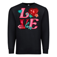 Black love with balloons Premium Sweatshirt - AdoDesignShop