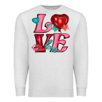 Oatmeal Heather love with balloons Premium Sweatshirt - AdoDesignShop