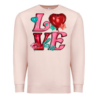 Pale Pink love with balloons Premium Sweatshirt - AdoDesignShop